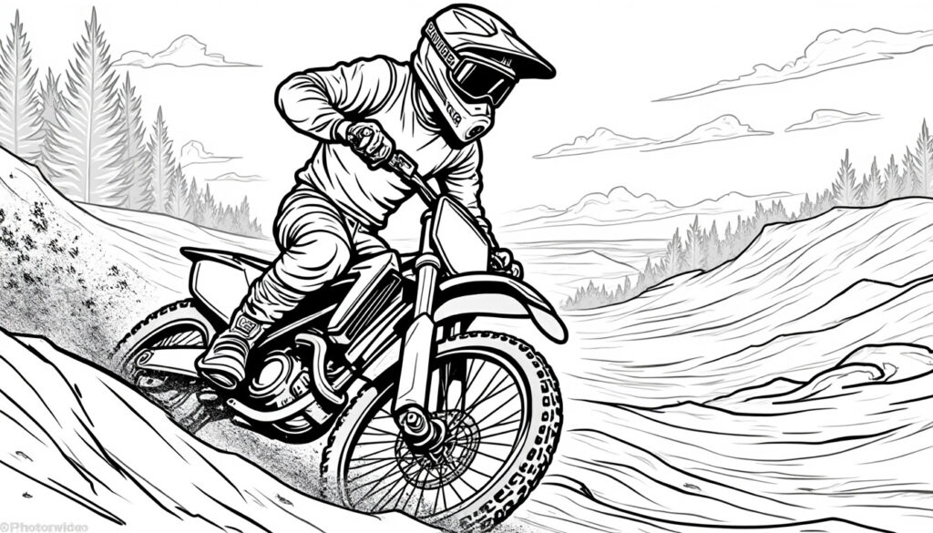 découvrez notre collection de coloriages motocross à imprimer gratuitement pour enfants, idéale pour stimuler leur créativité et leur passion pour la moto tout-terrain.